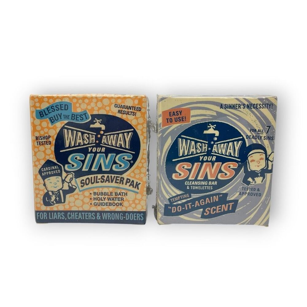 Wash Away Your Sins Bubble Bath Bar Cleansing Bar Towelette Holy Water Gag Gift